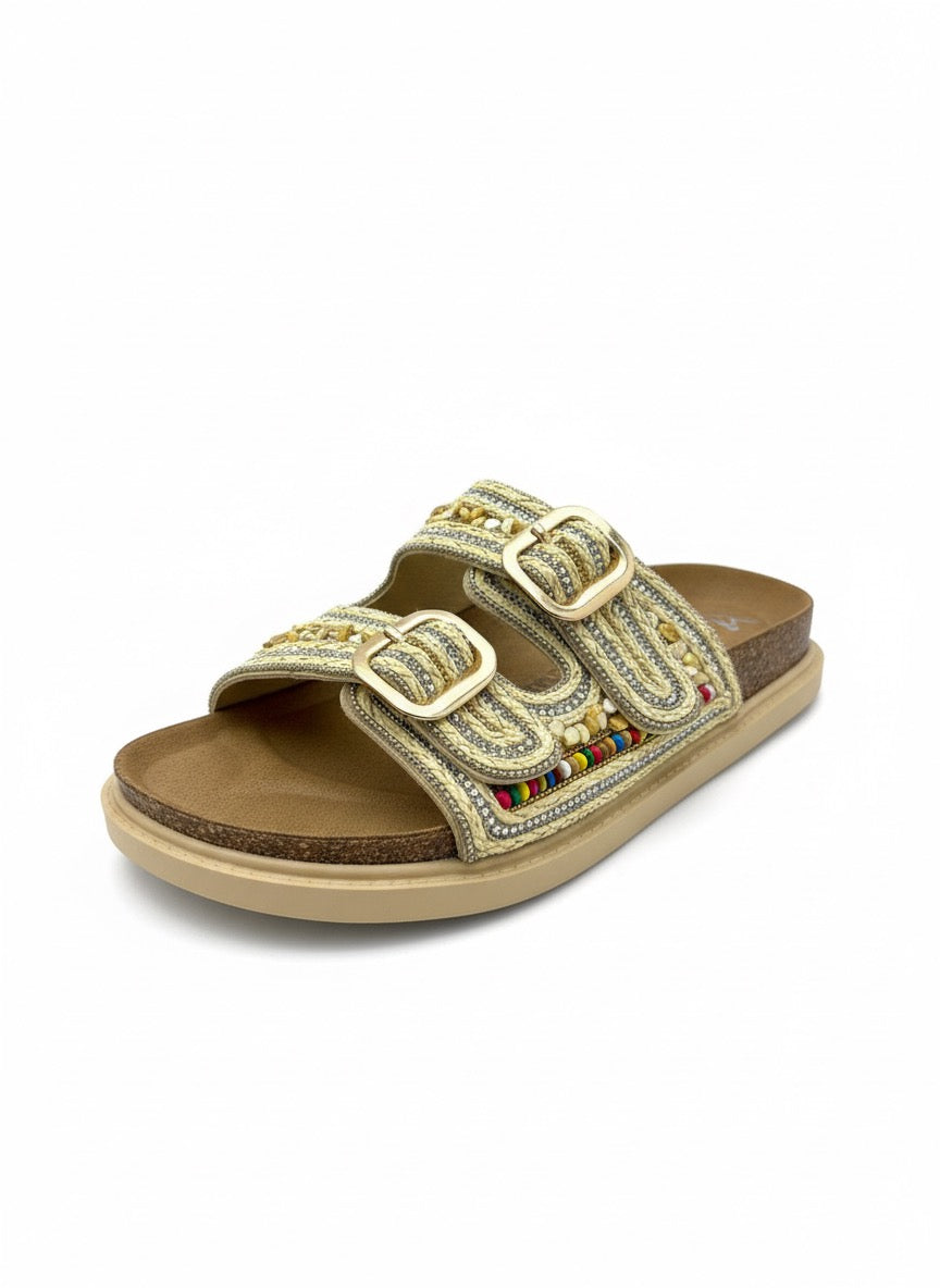 Joudyas - Sandales Femme Bohème Chic Jaune