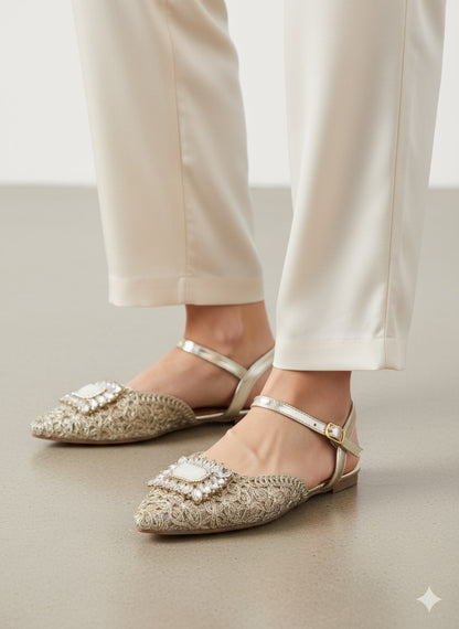 Fiaza - Mules femmes en dore