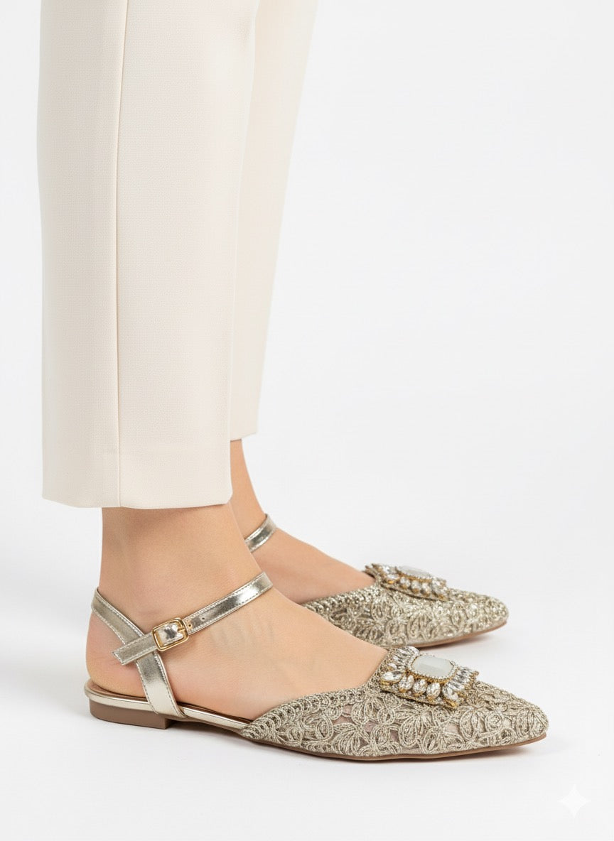 Fiaza - Mules femmes en dore