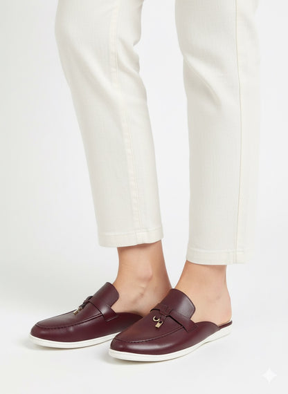 Fasiya - Mules en Daim Grenat