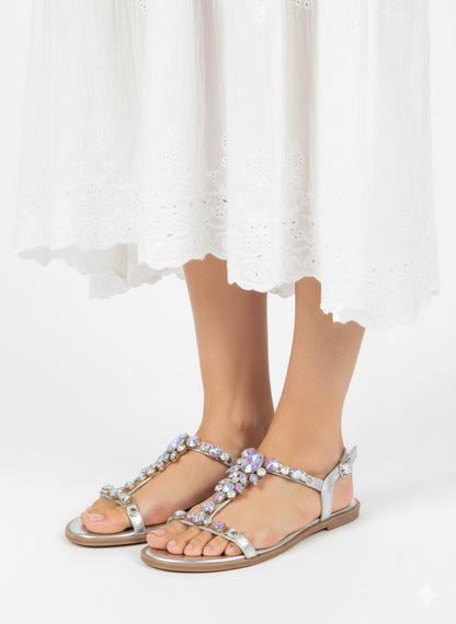 Sa ira - Sandal femme en Silver