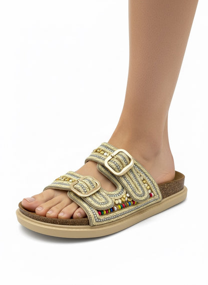 Joudyas - Sandales Femme Bohème Chic Jaune